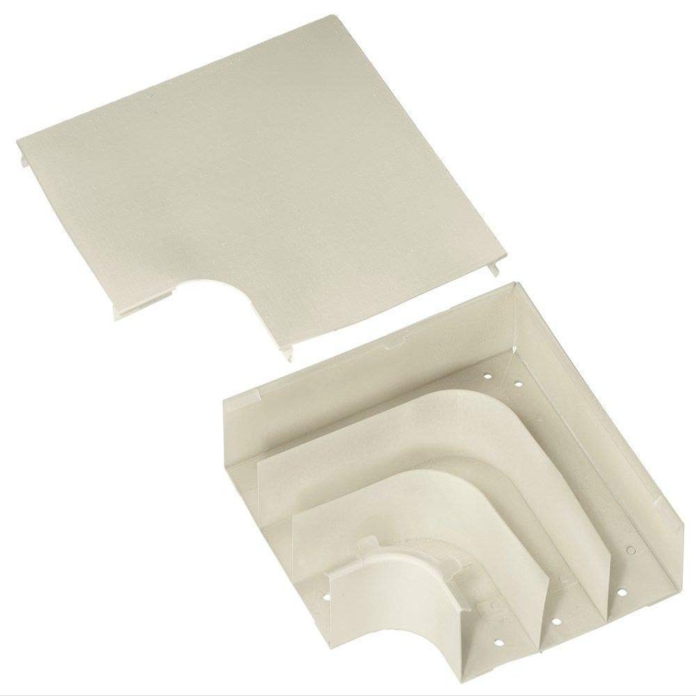 Hubbell Wiring Systems HBL6711DFOIV Steel Metal Raceway Divided Flat Elbow, 9-15/64" Length x 6-3/4" Width x 2-9/64" Height, Ivory