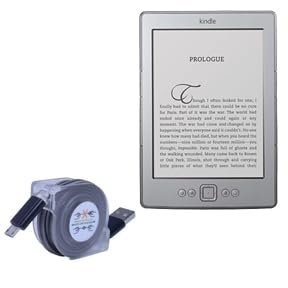 BoxWave Cable Compatible with Kindle (4th Gen 2011) - miniSync, Retractable, Portable Sync Cable