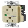 Hubbell HBL5262ISA Spike Shield Circuit Guard Specification Grade Surge Suppression Duplex Receptacle with Light and Alarm, 125V AC, 60Hz, 15A, 2 Pole, 3 Wire, Ivory view 1