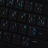 French Belgian Keyboard Decals ON Transparent Background with Blue, Orange, RED, White OR Yellow Lettering (14X14) (Blue) view 4