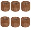 Upgradelights Wicker Chandelier Lamp Shade, Set of Six Shades, 5 Inch Retro Drum, Clips Onto Bulb. 5x5x4.5 view 1
