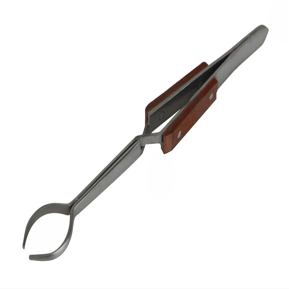 6-1/4" Oval Fiber Grip Soldering Tweezers Self Closing Jewelry Repair Welding Repair