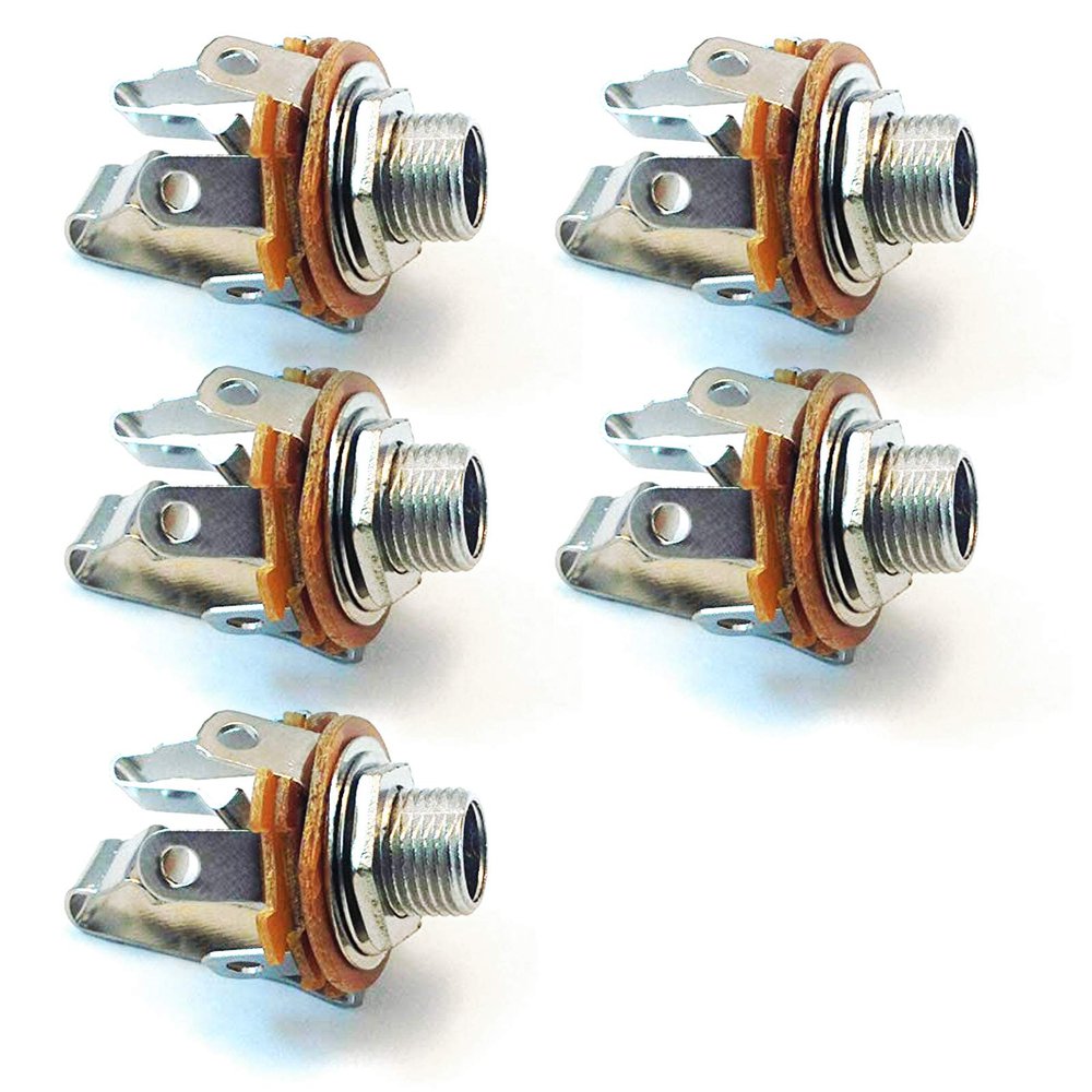 1/4" (6.3mm) Stereo Jack Closed Circuit Type Panel/Chassis Mount (5 Pack)