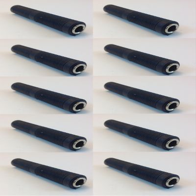 1/4" TO 1/4" MONO COUPLER BLACK PLASTIC GRIP (10 PACK)
