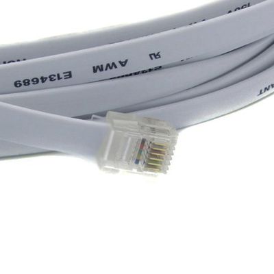 RiteAV - 60FT (18.3M) RJ12/M to RJ12/M 6P6C Straight for Data Phone Line Cord - Gray