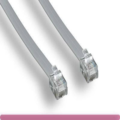 RiteAV - 4FT (1.2M) RJ12/M to RJ12/M 6P6C Straight for Data Phone Line Cord - Gray