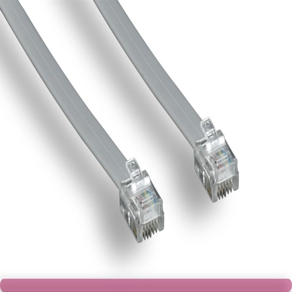 RiteAV - 4FT (1.2M) RJ12/M to RJ12/M 6P6C Straight for Data Phone Line Cord - Gray