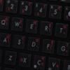 Hindi Keyboard Decals ON Transparent Background with Blue, Orange, RED, White OR Yellow Lettering (14X14) (Red) view 4