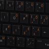Hungarian Keyboard Decals ON Transparent Background with Blue, Orange, RED, White OR Yellow Lettering (14X14) (Orange) view 4