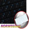Norwegian Keyboard Decals ON Transparent Background with Blue, Orange, RED, White OR Yellow Lettering (14X14) (Red) view 1