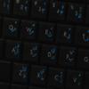 Pashto Keyboard Decals ON Transparent Background with Blue, Orange, RED, White OR Yellow Lettering (14X14) (Blue) view 4