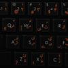 Pashto & Dari Keyboard Decals ON Transparent Background with Blue, Orange, RED, White OR Yellow Lettering (14X14) (Orange) view 1
