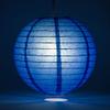 Luna Bazaar Paper Lantern (24-Inch, Parallel Style Ribbed, Blue) - Rice Paper Chinese/Japanese Hanging Decoration - for Home Decor, Parties, and Weddings view 2