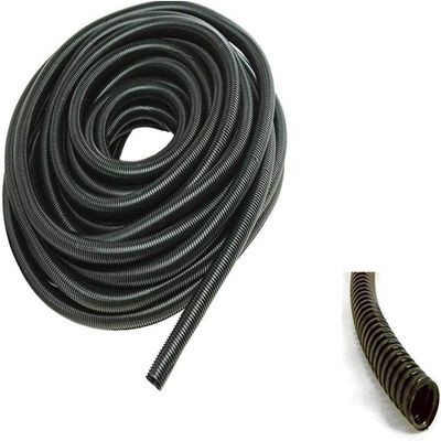 1" X 100 feet Split Wire Loom Flex-Guard Convoluted Tubing Protective Split Cable Sleeves for Automotive Home Industrial Electrical Wiring Black