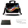 12 Inch Water Resistant Neoprene Laptop Bag with Reinforced Zipper, Strap, Pockets, Fits 11.6" to 12.3" Laptops - Rainbow Music Note view 3