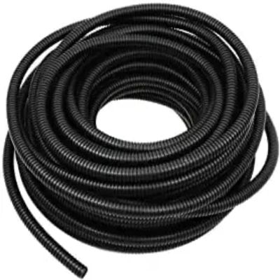 1/4" X 100 ft Split Wire Loom Flex-Guard Convoluted Tubing Protective Split Cable Sleeves for Automotive Home Industrial Electrical Wires Chemical Resistant Cable Conduit Black