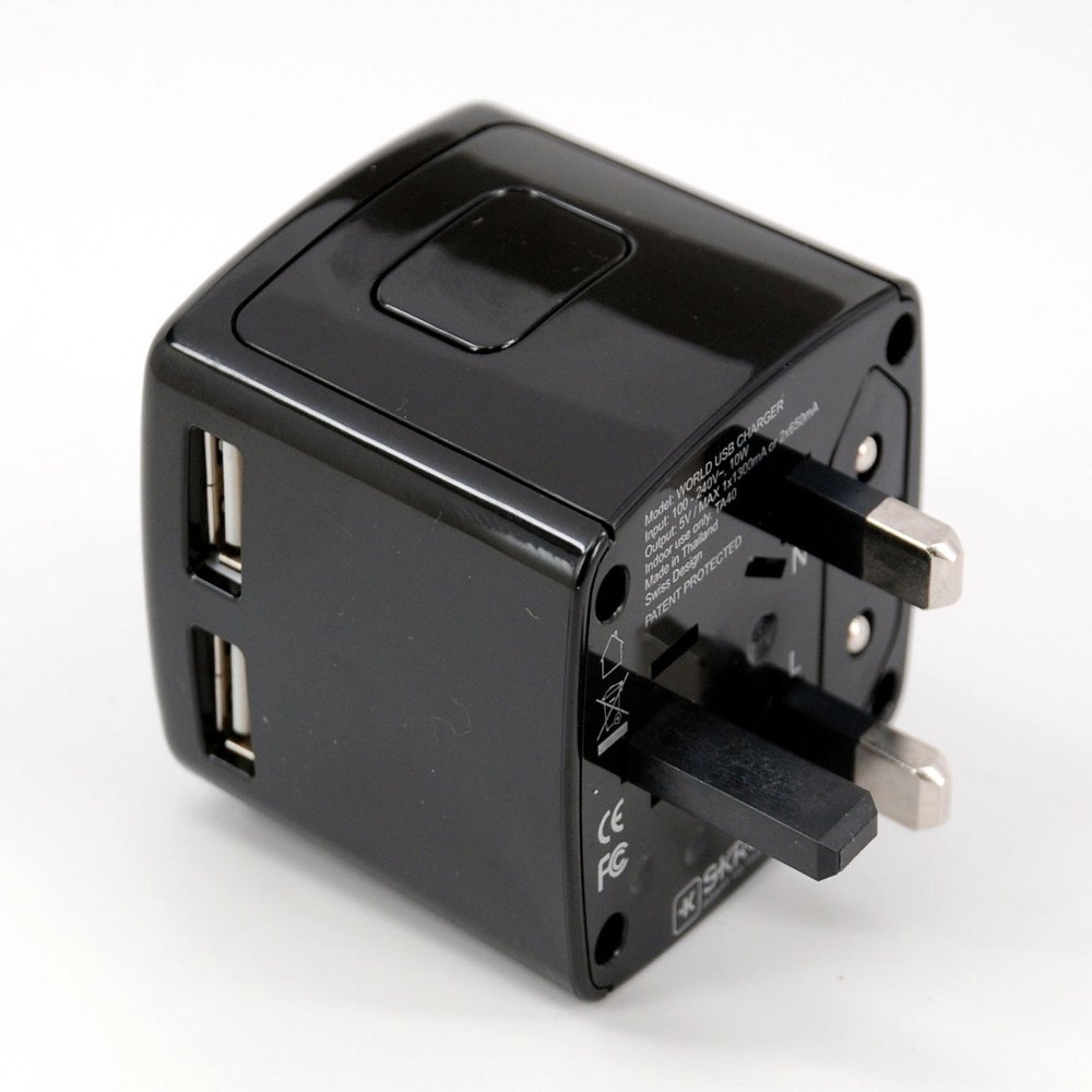 Skross World Travel Dual USB Charger - Black 1.302301