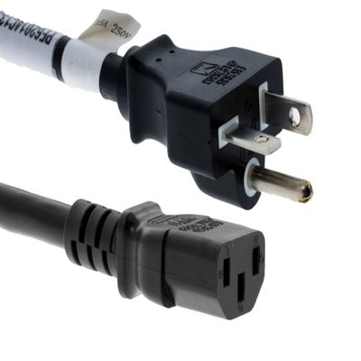 CablesAndKits - Heavy Duty AC Power Cord 8ft (2.4m) - 15Amp /250 Volts, 14 AWG, 6-20P to C13, (NEMA 6-20P to IEC-60320-C13) - Male to Female Extension Cable for PCs and Network Equipment - (Black)