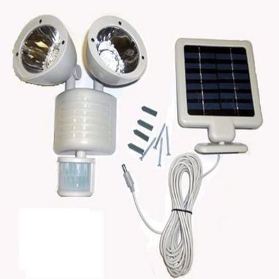 2 Sets of 22 LED Outdoor Solar Powered Floodlight Motion Sensor Security Light Gray Color Body