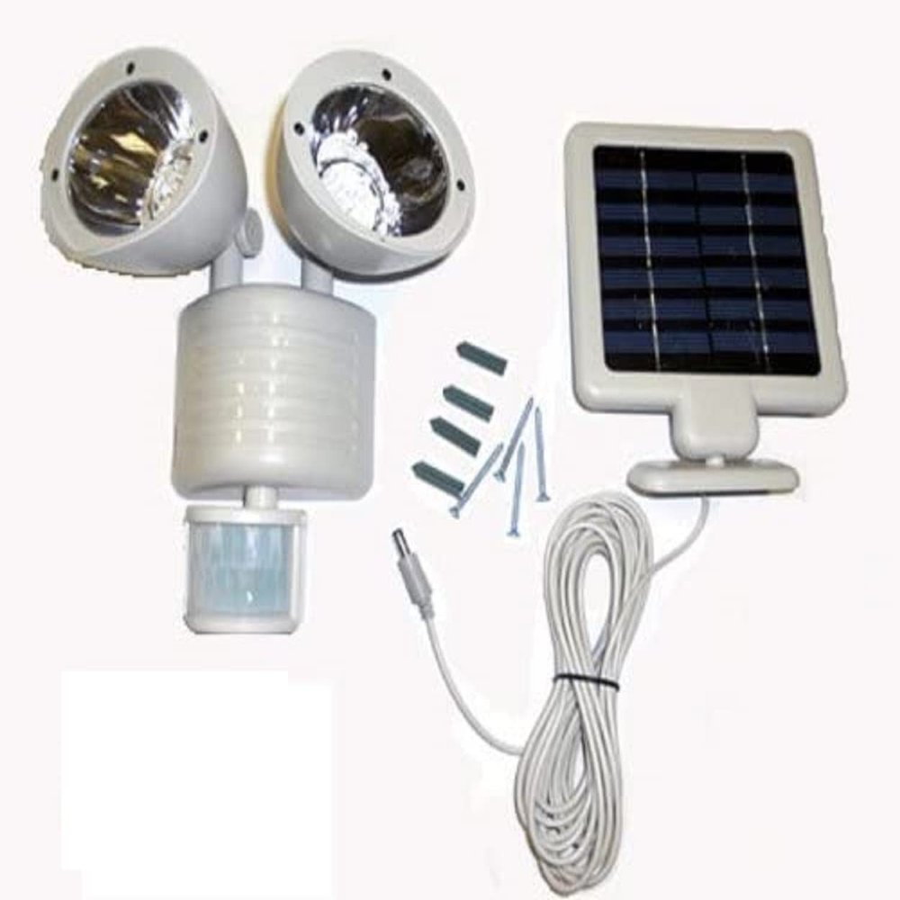 2 Sets of 22 LED Outdoor Solar Powered Floodlight Motion Sensor Security Light Gray Color Body