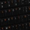 COLEMAK Keyboard Decals ON Transparent Background with Blue, Orange, RED, White OR Yellow Lettering (14X14) (Orange) view 4