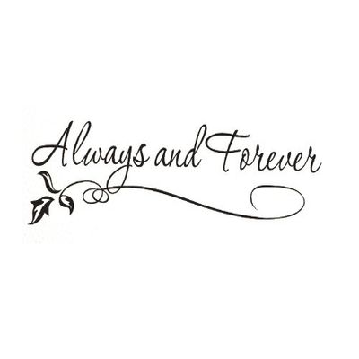 Dailinming PVC Wall Stickers Wall Sticker Decal Quote Vinyl Art Lettering Graphic Always and Forever Love 91X25CM