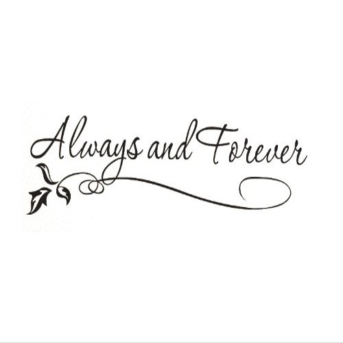 Dailinming PVC Wall Stickers Wall Sticker Decal Quote Vinyl Art Lettering Graphic Always and Forever Love 91X25CM