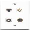 RiteAV 1 Port RCA White and 1 Port S-Video and 1 Port BNC and 1 Port Cat5e Ethernet White Wall Plate view 1