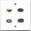 RiteAV 1 Port Toslink and 1 Port 3.5mm and 1 Port BNC and 1 Port Cat6 Ethernet White Wall Plate view 1
