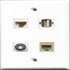 RiteAV 1 Port USB A-A and 1 Port Phone RJ11 RJ12 Beige and 1 Port BNC and 1 Port Cat6 Ethernet White Wall Plate view 1
