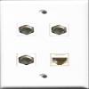 RiteAV - 3 Port Coax Cable TV- F-Type and 1 Port Cat6 Ethernet White Wall Plate view 1