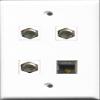 RiteAV - 3 Port Coax Cable TV- F-Type and 1 Port Shielded Cat6 Ethernet Wall Plate view 1