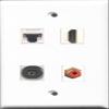 RiteAV 1 Port HDMI and 1 Port RCA Red and 1 Port Toslink and 1 Port Cat5e Ethernet White Wall Plate view 1