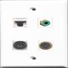 RiteAV 1 Port RCA Green and 1 Port S-Video and 1 Port Toslink and 1 Port Cat5e Ethernet White Wall Plate view 1