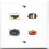 RiteAV 1 Port RCA Red and 1 Port USB A-A and 1 Port Toslink and 1 Port Cat6 Ethernet White Wall Plate view 1