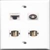 RiteAV - 2 Port USB A-A and 1 Port BNC and 1 Port Cat5e Ethernet White Wall Plate view 1