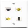 RiteAV 1 Port HDMI 2 Port RCA Yellow and 1 Port Cat5e Ethernet White Wall Plate view 1