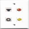 RiteAV 1 Port RCA Red and 1 Port RCA Yellow and 1 Port BNC and 1 Port Cat5e Ethernet White Wall Plate view 1
