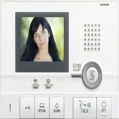 Aiphone Corporation GT-1C Hands-Free Video Tenant Station for GT Series, Multi-Tenant Intercom, ABS Plastic Construction, 5-1/2" x 7-1/2" x 1-1/4", White