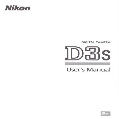 Nikon D3s Digital Camera Original Instruction Manual