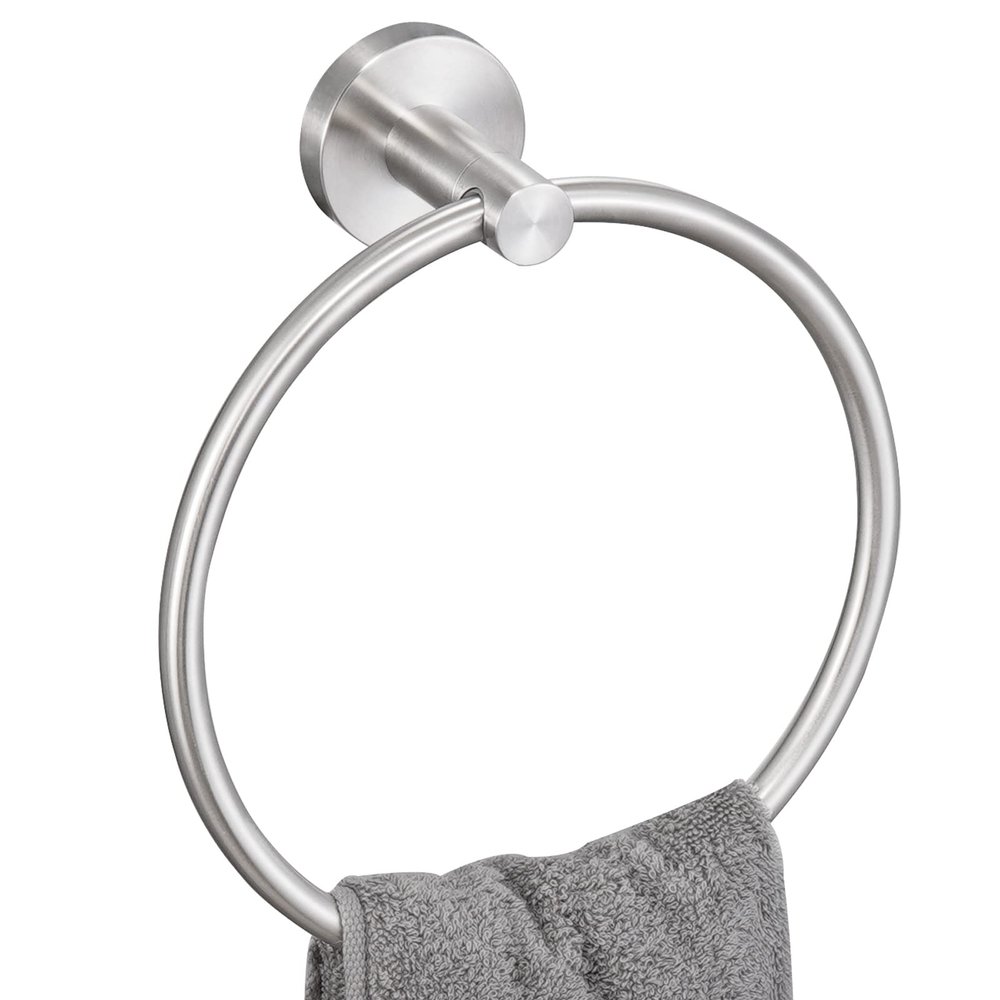 KES Towel Ring for Bathroom, Hand Towel Holder Round Towel Hanger Wall Mount SUS304 Stainless Steel Brushed Finish, A2180DG-2
