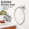 KES Towel Ring for Bathroom, Hand Towel Holder Round Towel Hanger Wall Mount SUS304 Stainless Steel Brushed Finish, A2180DG-2 view 3