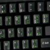 Arabic Keyboard Decals ON Transparent Background with Blue, Black, Green, Orange, RED, White OR Yellow Lettering (Green) view 4