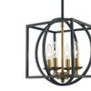 TRANS GLOBE Lighting Chattanooga 4-Light Square Candle Chandelier in Antique Gold/Black view 3