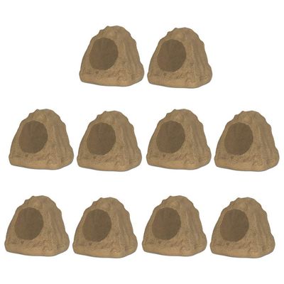 10R6S Outdoor Sandstone 6.5" Rock 10 Speaker Set for Deck Pool Spa Yard Garden