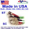 10 Pack 3 M ST-SC 10G OM3 (Made in USA) 50/125 Multimode Fiber-Aqua view 1