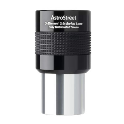 AstroStreet GSO Apocromate 2.5X Barlow Lens, 1.2 inches (31.7 mm) Diameter, Made in Taiwan