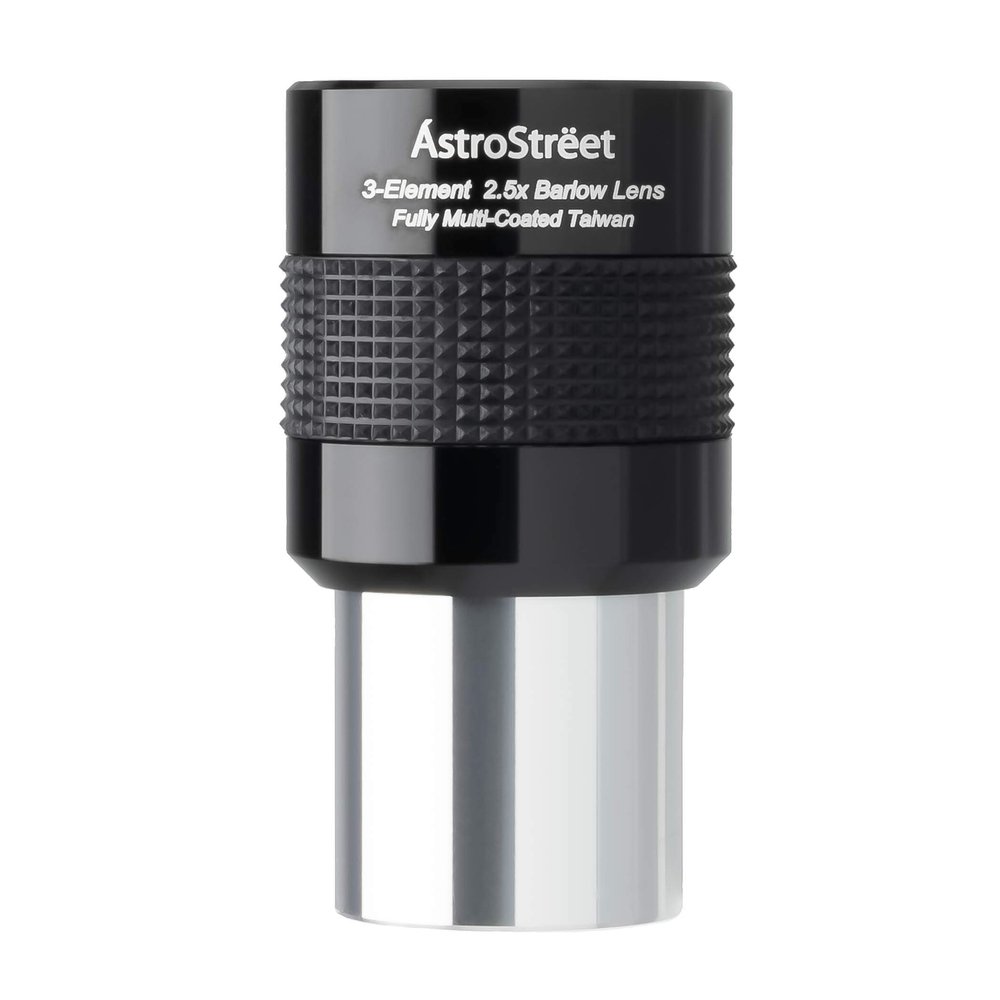 AstroStreet GSO Apocromate 2.5X Barlow Lens, 1.2 inches (31.7 mm) Diameter, Made in Taiwan