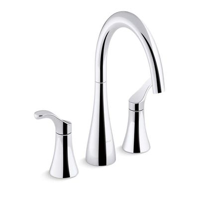 KOHLER K-T26426-4-CP Simplice Deck-Mount Bathroom Faucet Trim, Premium Durable Metal, Corrosion Resistant, Chic Design, Polished Chrome