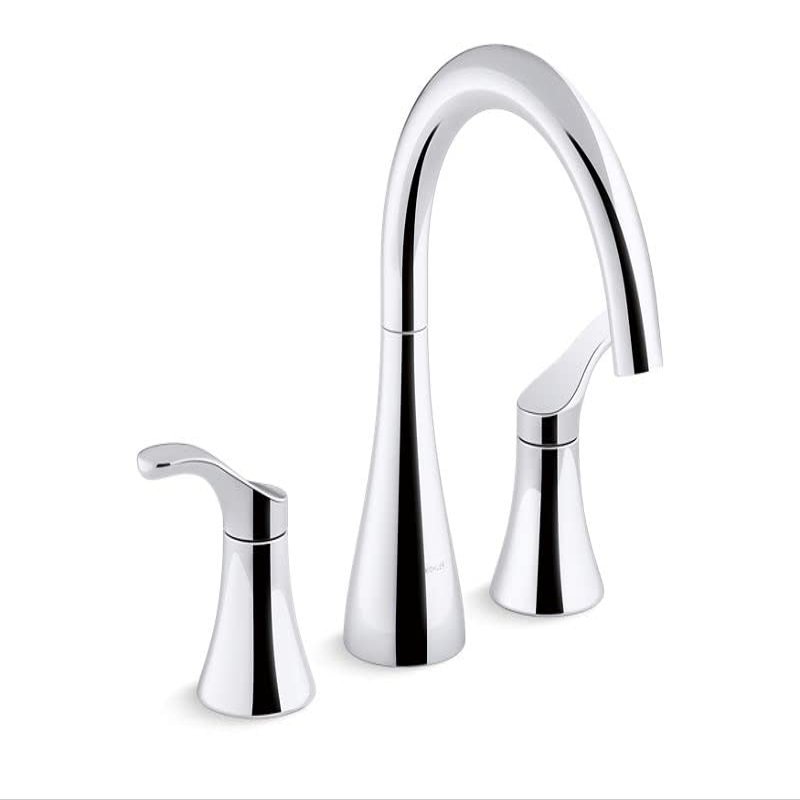KOHLER K-T26426-4-CP Simplice Deck-Mount Bathroom Faucet Trim, Premium Durable Metal, Corrosion Resistant, Chic Design, Polished Chrome